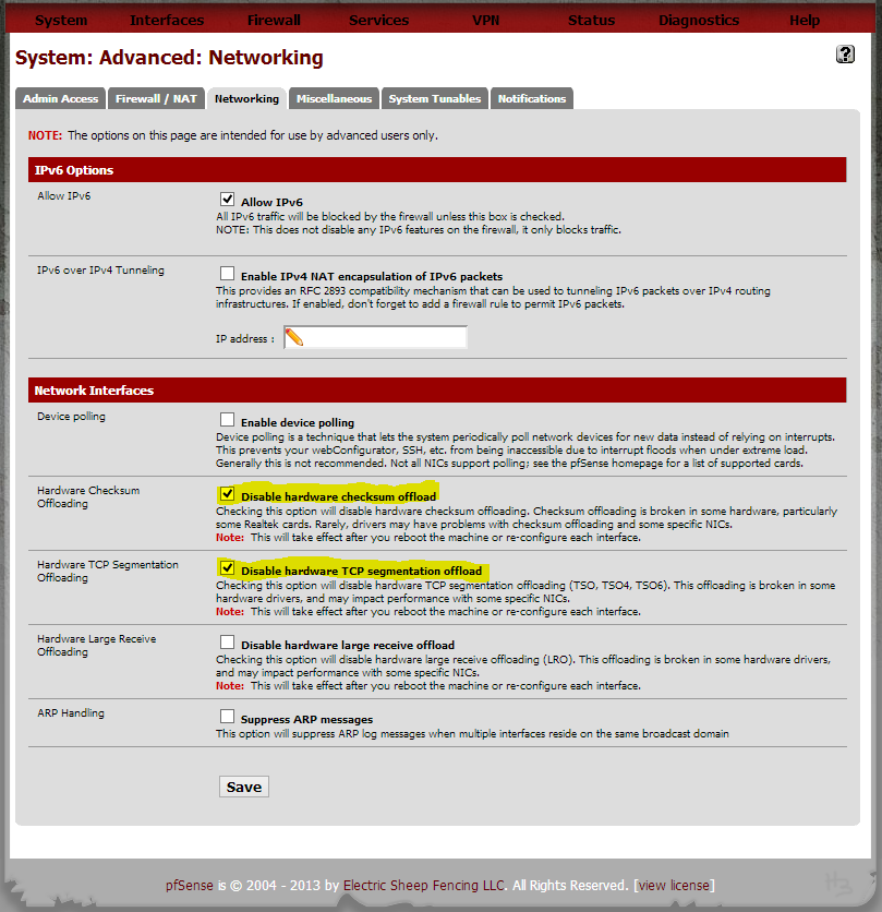 PfSense Intel Nic Slow Upload Fix